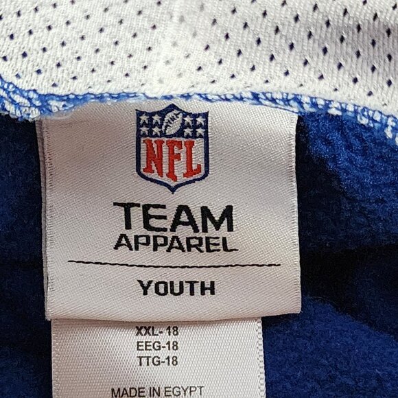 NFL Team Apparel Youth Indianapolis Colts Blue Poly Pull Over Hoodie Size XXL 18 - Picture 14 of 16